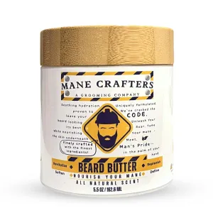 Lard Infused Beard Butter - Non Greasy - All Natural Scent (Unscented) 5.5 oz "Nourish Your Mane"