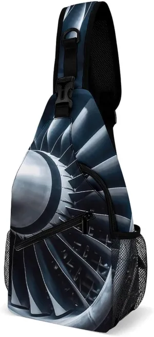 Large Chest Bag, Jet Engine Printed Chest Bag, Travel Chest Bag,cartoon Chest Chest Bag Easy to Carry Running Chest Bag