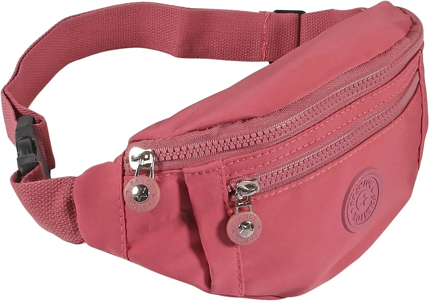 Large Crossbody Fanny Pack with 3-Zipper Pockets,Gifts for Enjoy Sports Festival Workout Traveling Running Casual Hands-Free Wallets Waist Pack Phone Bag Fits All Phones (black pink)