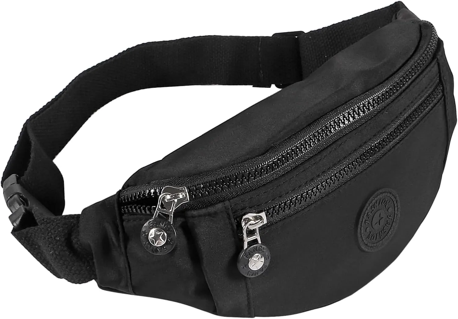 Large Crossbody Fanny Pack with 3-Zipper Pockets,Gifts for Enjoy Sports Festival Workout Traveling Running Casual Hands-Free Wallets Waist Pack Phone Bag Fits All Phones (black pink)