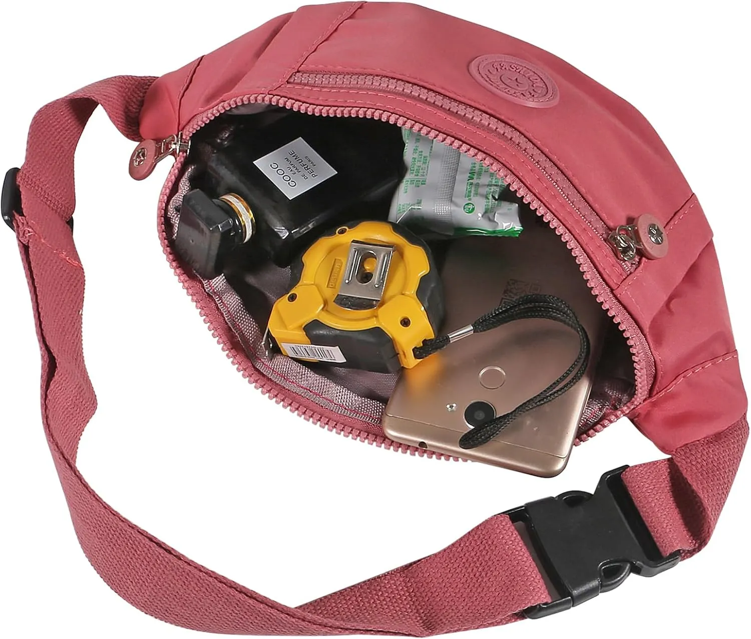 Large Crossbody Fanny Pack with 3-Zipper Pockets,Gifts for Enjoy Sports Festival Workout Traveling Running Casual Hands-Free Wallets Waist Pack Phone Bag Fits All Phones (black pink)