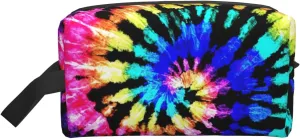 Large Travel Cosmetic Bag – Exotic Tribe Tie Dye Style Full-Print Design, Portable Toiletry Organizer, Multi-Use Pouch for Makeup