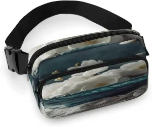 Large Waist Packs with Adjustable Strap,Flowers in Bowl CrossBody Fanny Pack Casual Bag for Travel Sports Running Hiking