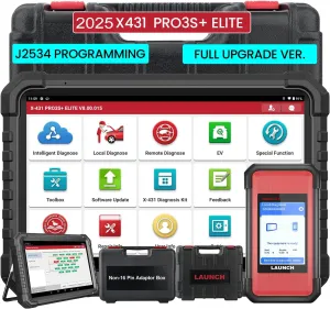 LAUNCH X431 PRO3S  Elite, 2025 All-in-One Bidirectional Scan Tool with J2534,HD Trucks Scan, Topology Map, 60 Service,Online Coding Full Function Scanner, CANFD/DoIP/D-PDU/CAN 2.0, FCA, 2 Yrs Update