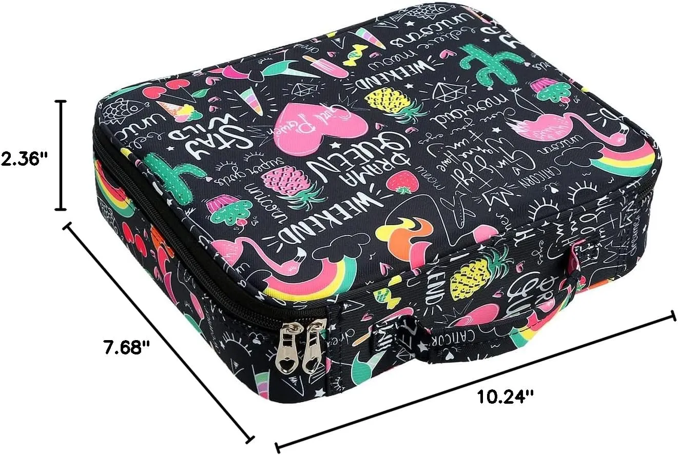 Lbxgap Multi-Functional Stationery Zipper Pencil ipad case with Handle and Zippered Pocket, Carrying Protective Bag with Bookmark and Book Fixing Straps for Travel
