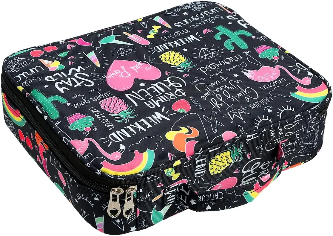 Lbxgap Multi-Functional Stationery Zipper Pencil ipad case with Handle and Zippered Pocket, Carrying Protective Bag with Bookmark and Book Fixing Straps for Travel