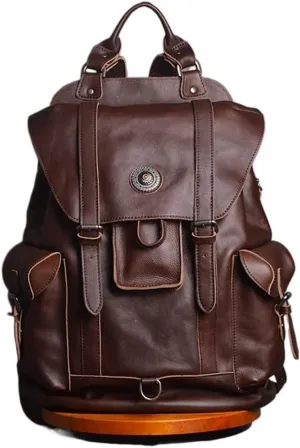 Leather Men's Shoulder Bag Head Layer Leather Multifunctional Travel Bag Leisure Backpack Computer Bag for 15inch (Color : A Size : One Size)