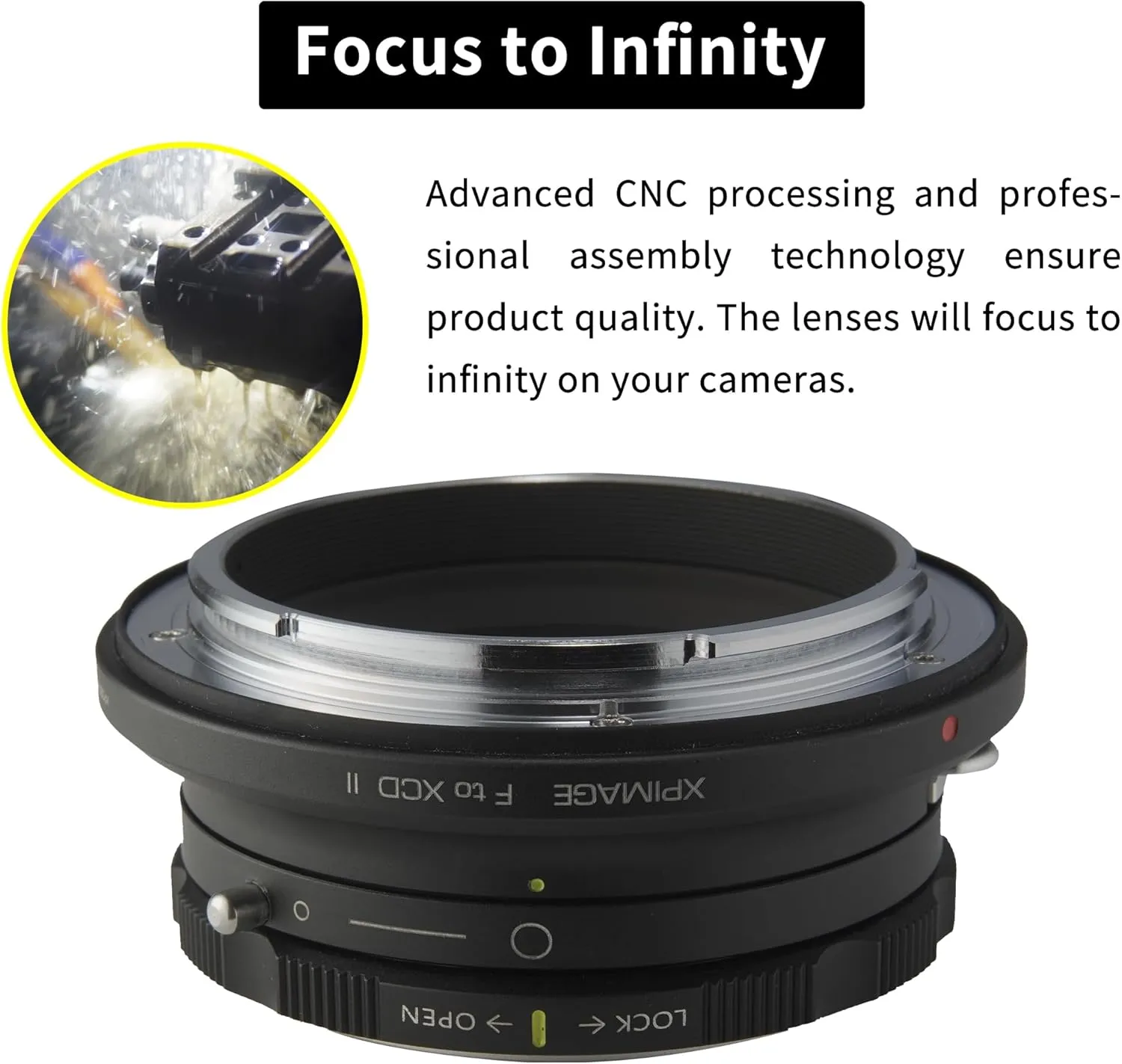Lens Mount Adapter Ring for Nikon F Lens to Hasselblad X System XCD Camera X1D X2D