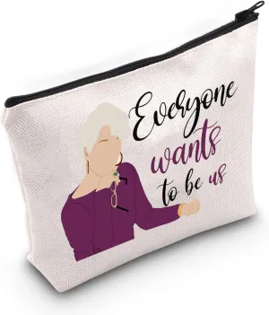 LEVLO Miranda Cosmetic Make Up Bag Meryl Streep Quote Gift Everyone Wants To Be Us Make Up Zipper Pouch Bag (Everyone Wants To Be Us)