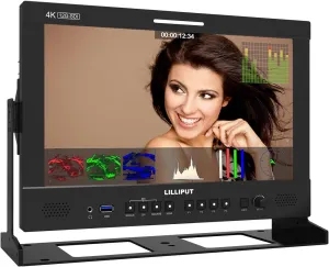 LILLIPUT Q13 10.1'' HDMI 2.0 2x12G-SDI PIP PBP Multiview 1500Nits on-Camera Monitor Full Screen Waveform Vector Scope 3D LUT HDR for Video Shooting (Q13-VBP with V Mount Plate)
