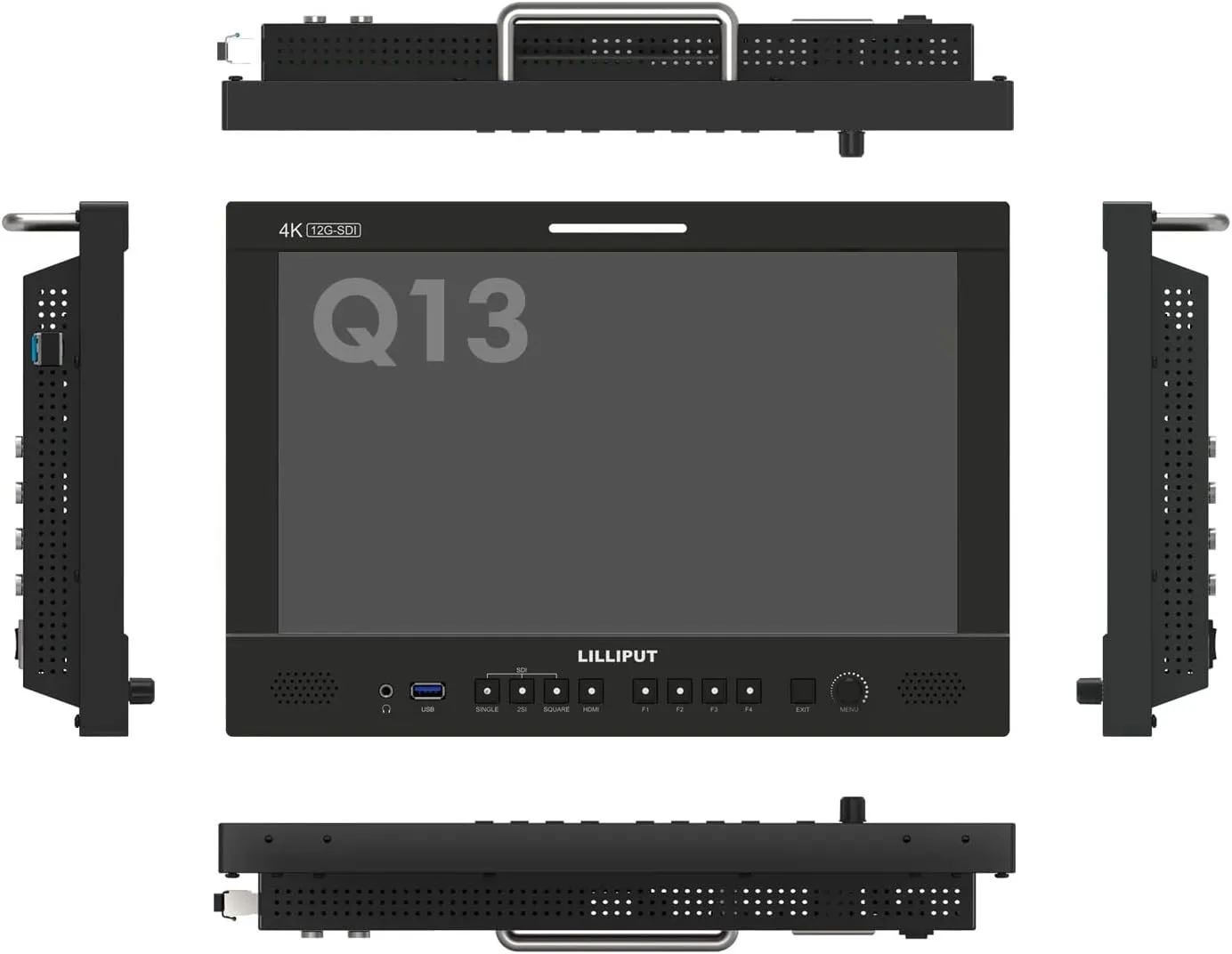 LILLIPUT Q13 10.1'' HDMI 2.0 2x12G-SDI PIP PBP Multiview 1500Nits on-Camera Monitor Full Screen Waveform Vector Scope 3D LUT HDR for Video Shooting (Q13-VBP with V Mount Plate)