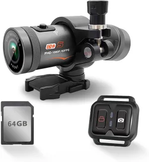 LKT 2K Bike Motorcycle Helmet Camera - 1080p Front and Back Bicycle Camera Sports Camera Small Video Camera Action Camera Dual Dash Cam Front and Rear Motorcycle Helmet Accessories with 64G TF Card