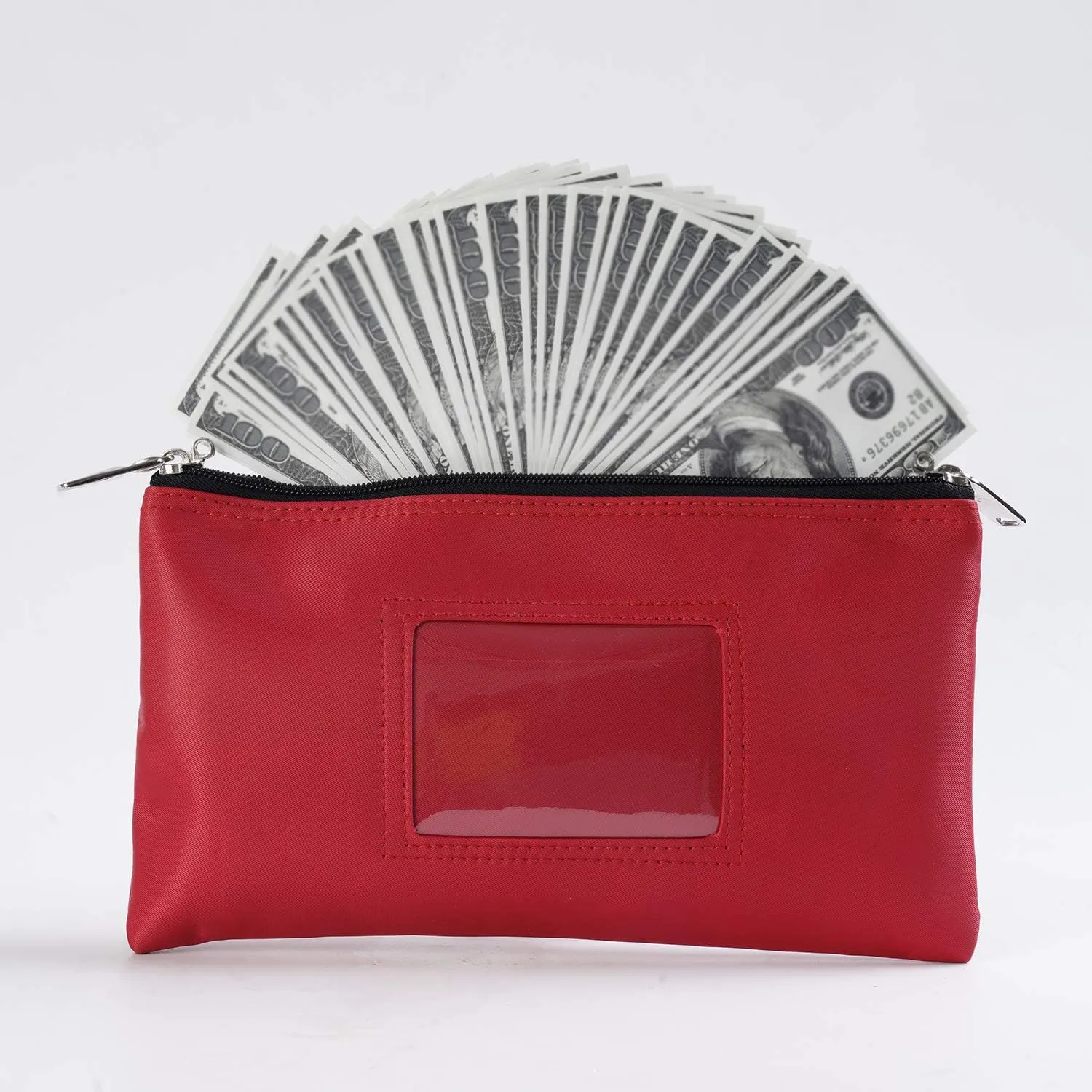 Lockable Bank Deposit Bag with Upgraded Zipper, Multi-Purpose Storage Zipper Pouch (Black)