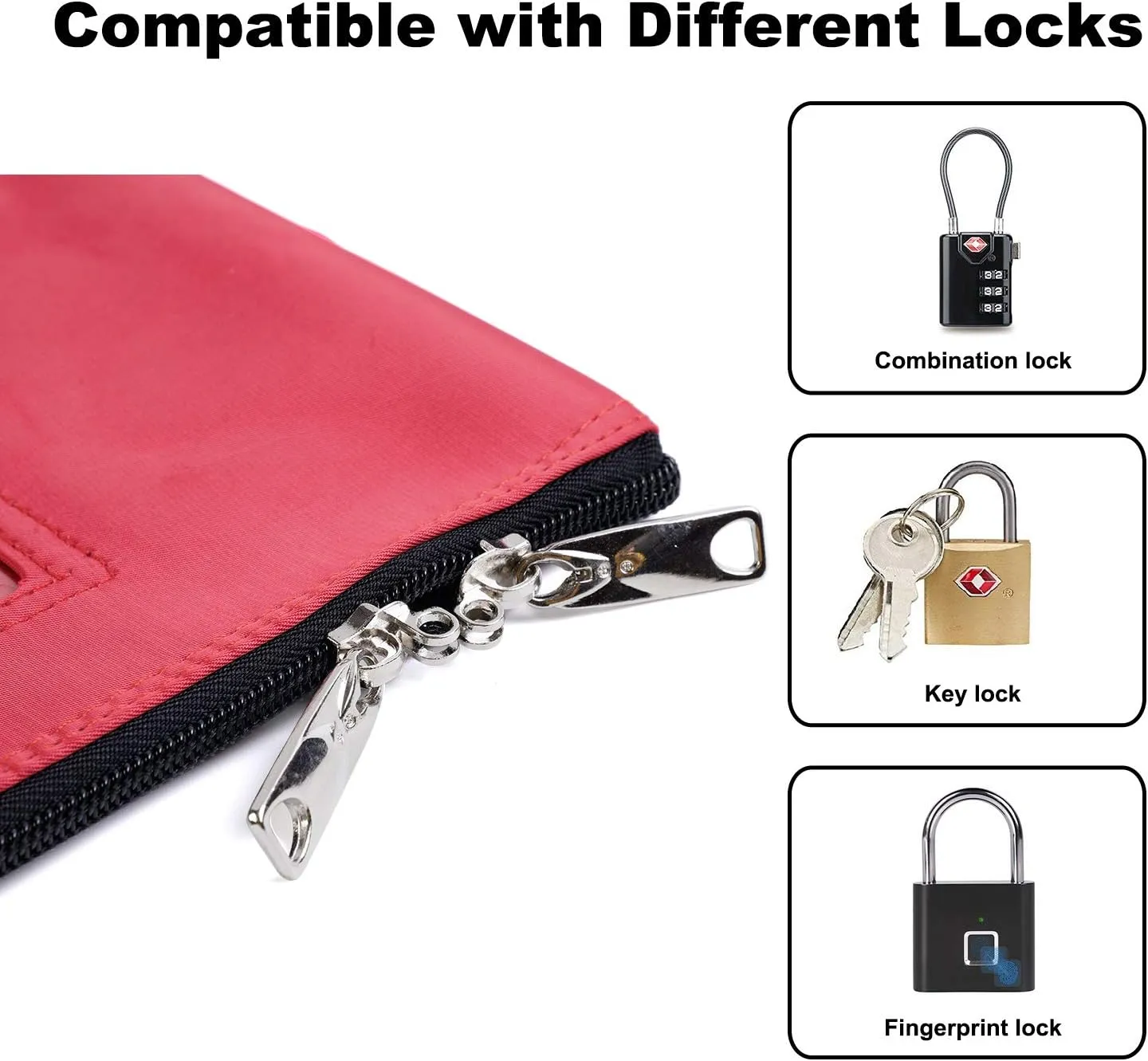Lockable Bank Deposit Bag with Upgraded Zipper, Multi-Purpose Storage Zipper Pouch (Black)