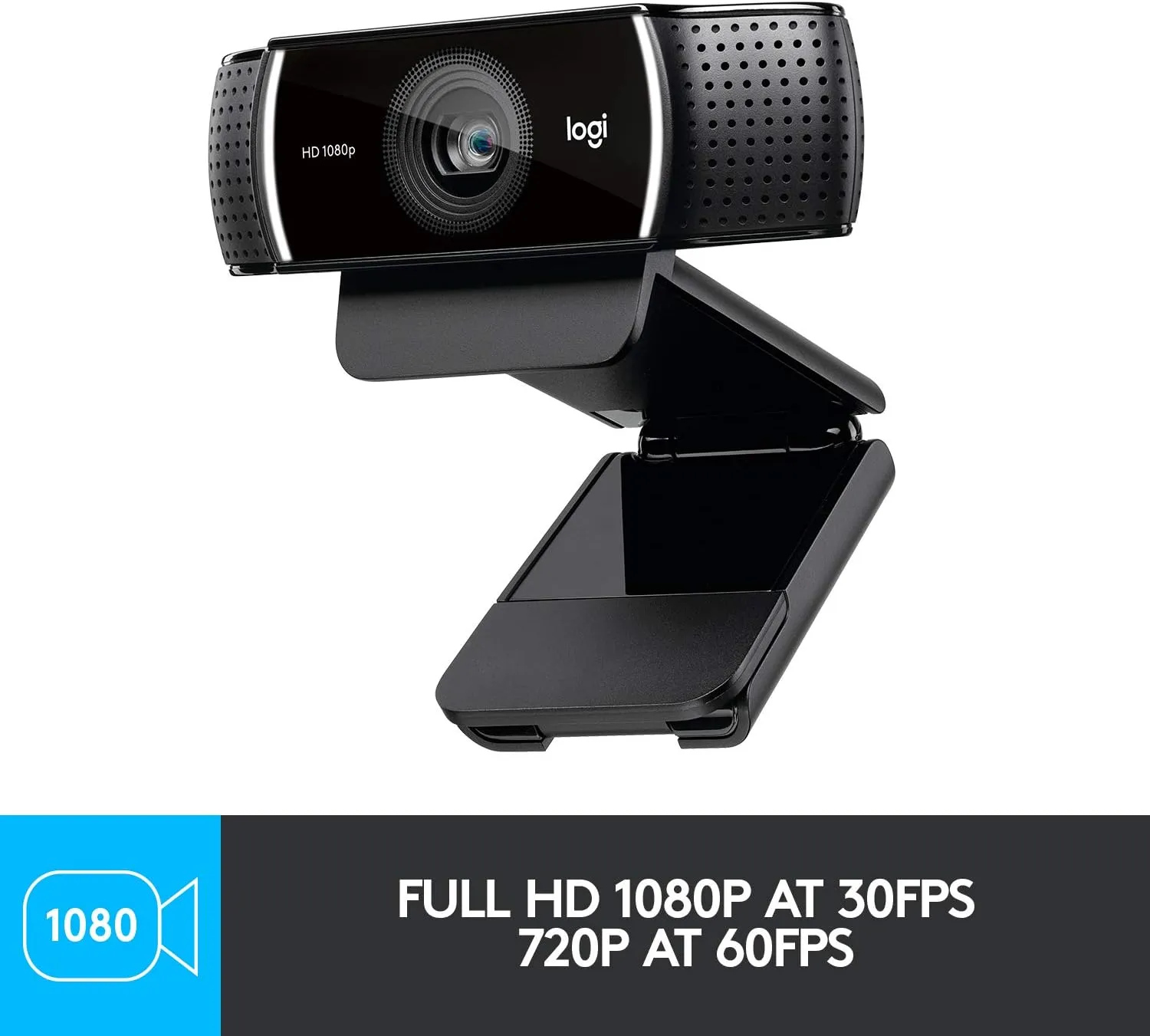 Logitech C922x Pro Stream Webcam – Full 1080p HD Camera, Black