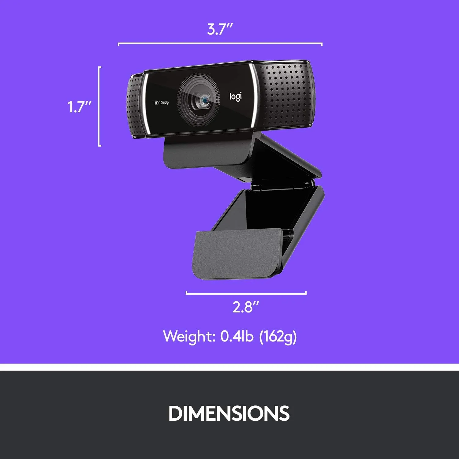 Logitech C922x Pro Stream Webcam – Full 1080p HD Camera, Black