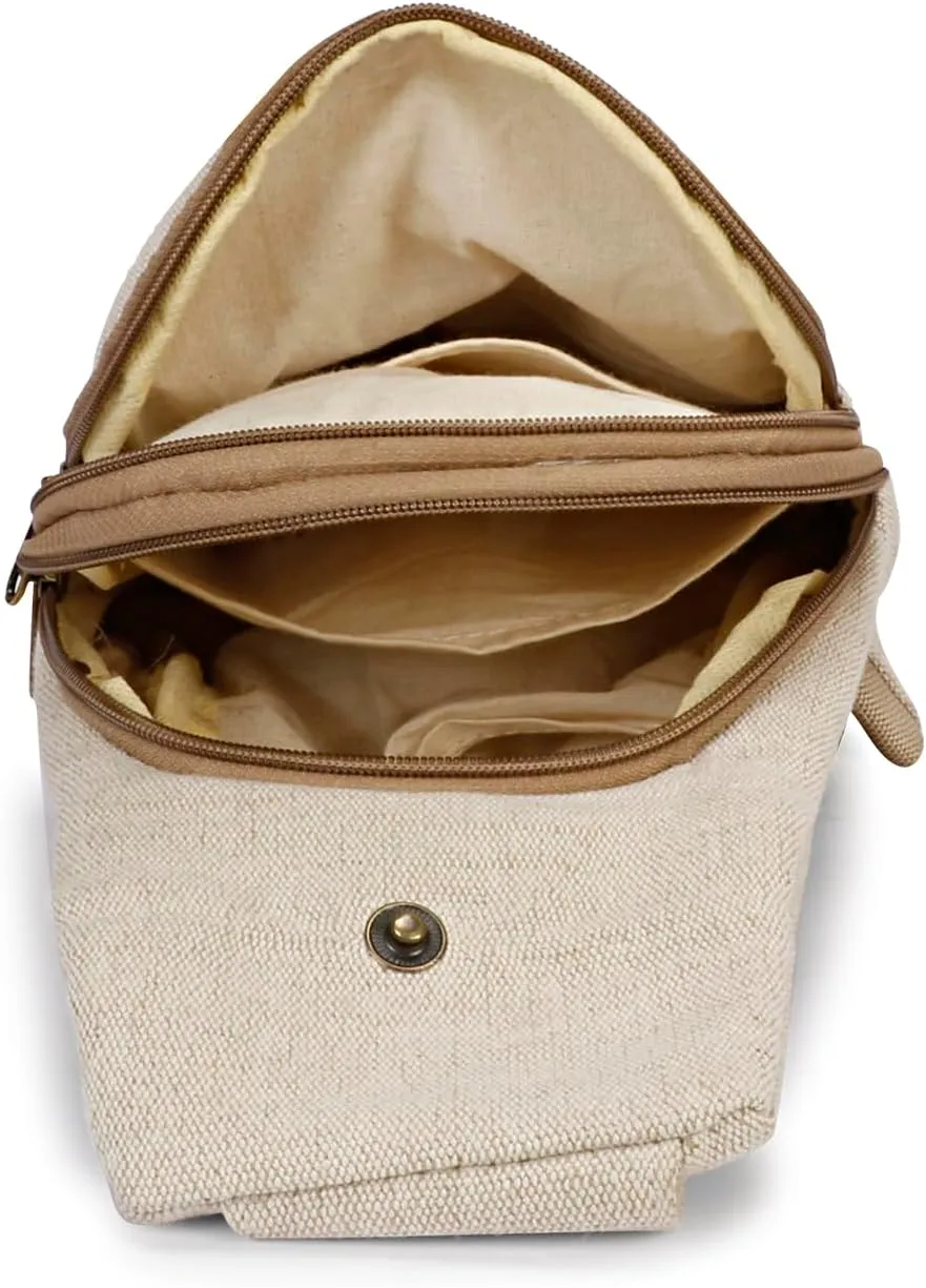 LONGING TO BUY Hemp Sling Backpack- Hemp Cross body Bag- Hemp Shoulder Backpack Adjustable Strap for Men & Women (Designed- Bell)