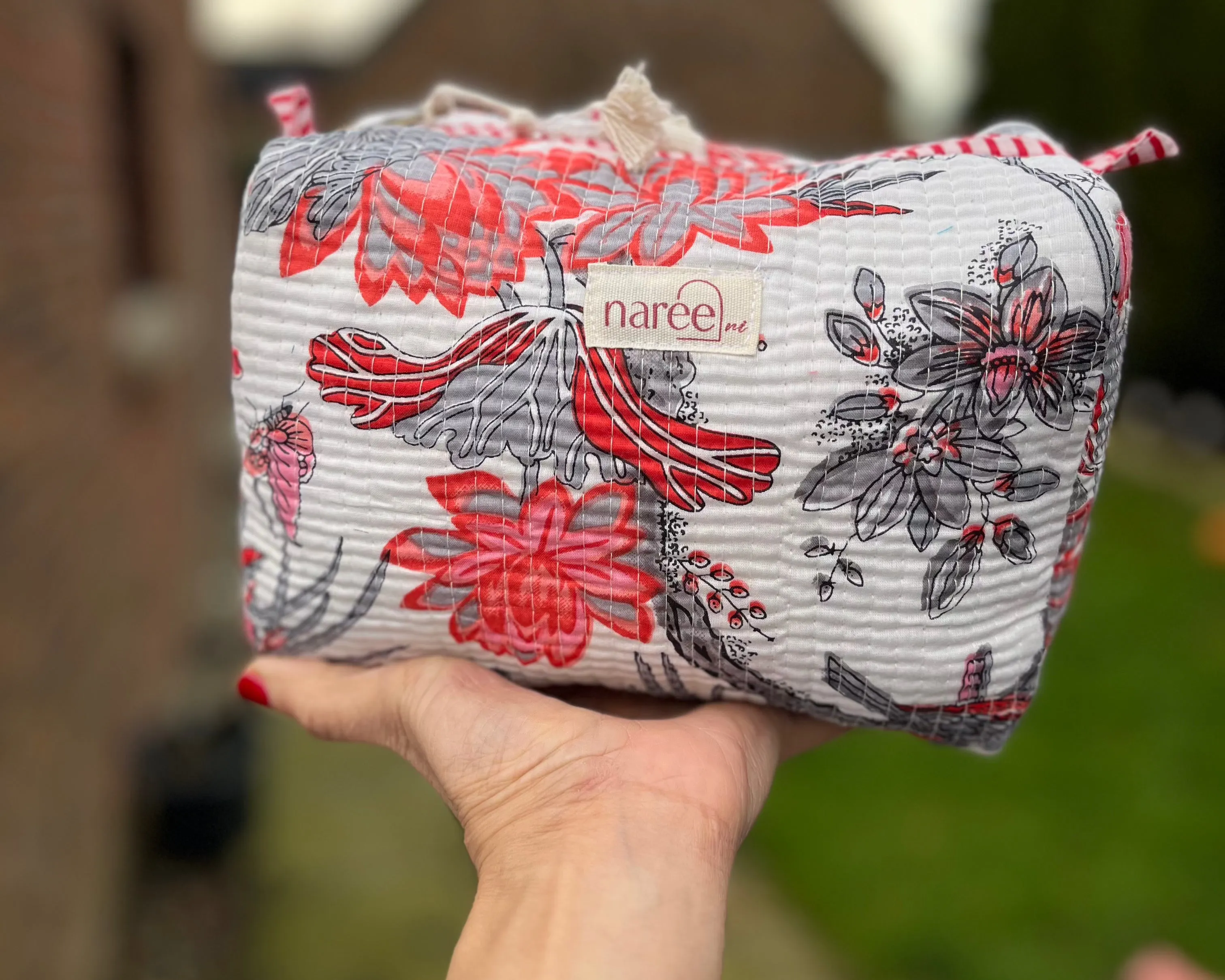 Lotus Quilted Make Up Bag