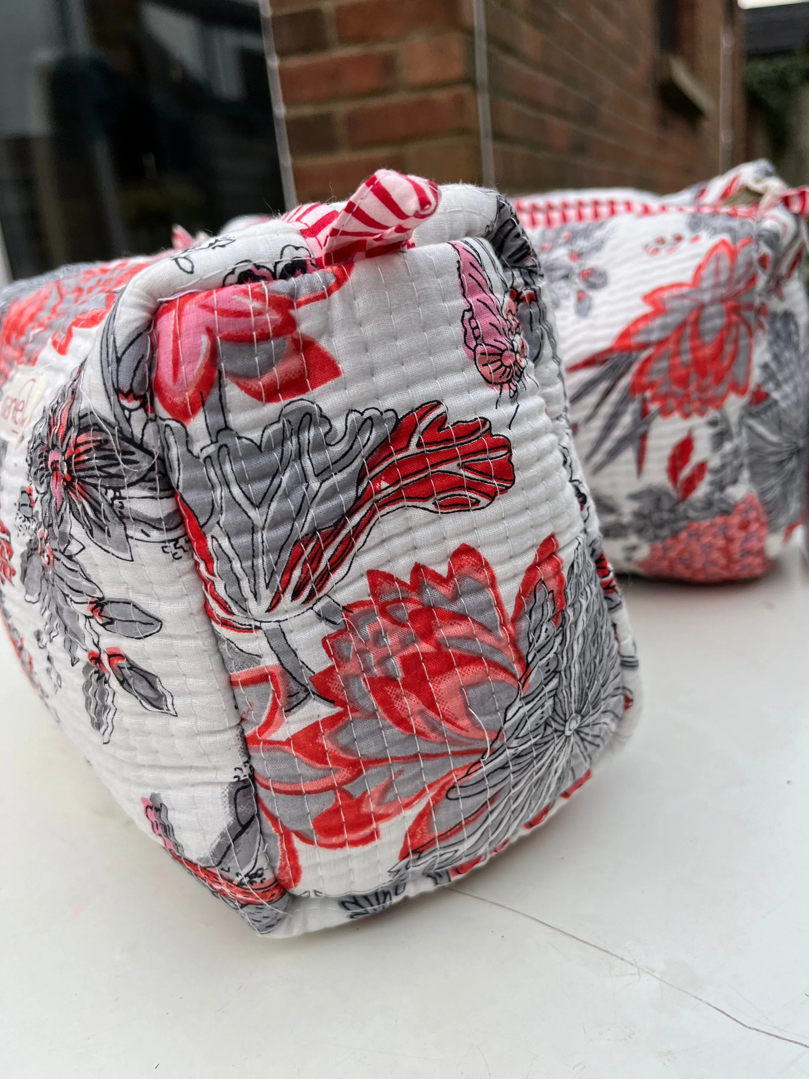 Lotus Quilted Make Up Bag