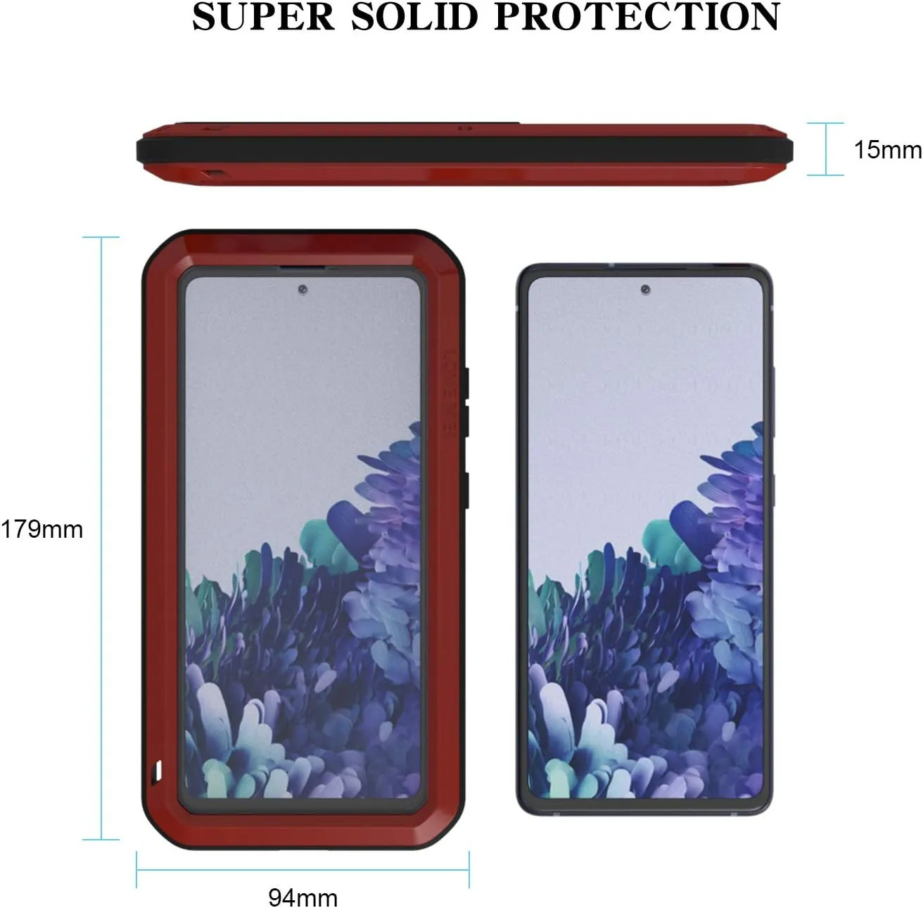 LOVE MEI Military Rugged Case For Samsung Galaxy S20 FE 5G, with Tempered Glass Screen Protector, Shockproof Dustproof Scratch Proof Hybrid Metal and Silicone Gel Heavy Duty Full Body Cover for S20 FE
