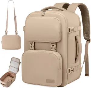 LOVEVOOK Travel Backpack for Women Men, TSA Carry on Backpack Flight Approved 40L Fits 17 Inch Laptop, Waterproof Personal Item Travel Bag Business Weekender Daypack with Detachable Crossbody Bag