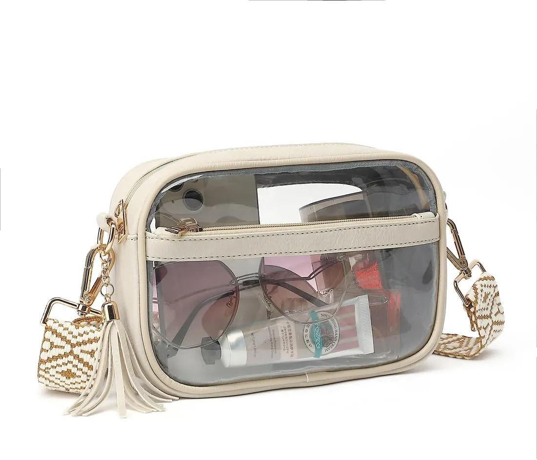 LOXOMU Clear Bag Stadium Approved, Small Clear Crossbody Bag Purse for Women, Clear Bag for Stadium Events, Concerts
