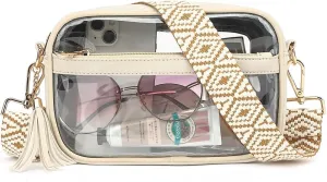 LOXOMU Clear Bag Stadium Approved, Small Clear Crossbody Bag Purse for Women, Clear Bag for Stadium Events, Concerts