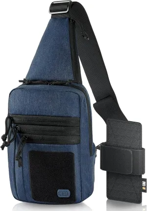 M-Tac Tactical Sling Bag for Men - Crossbody Concealed Carry Bag Chest Pack - Black Mens Crossbody Holster Bag
