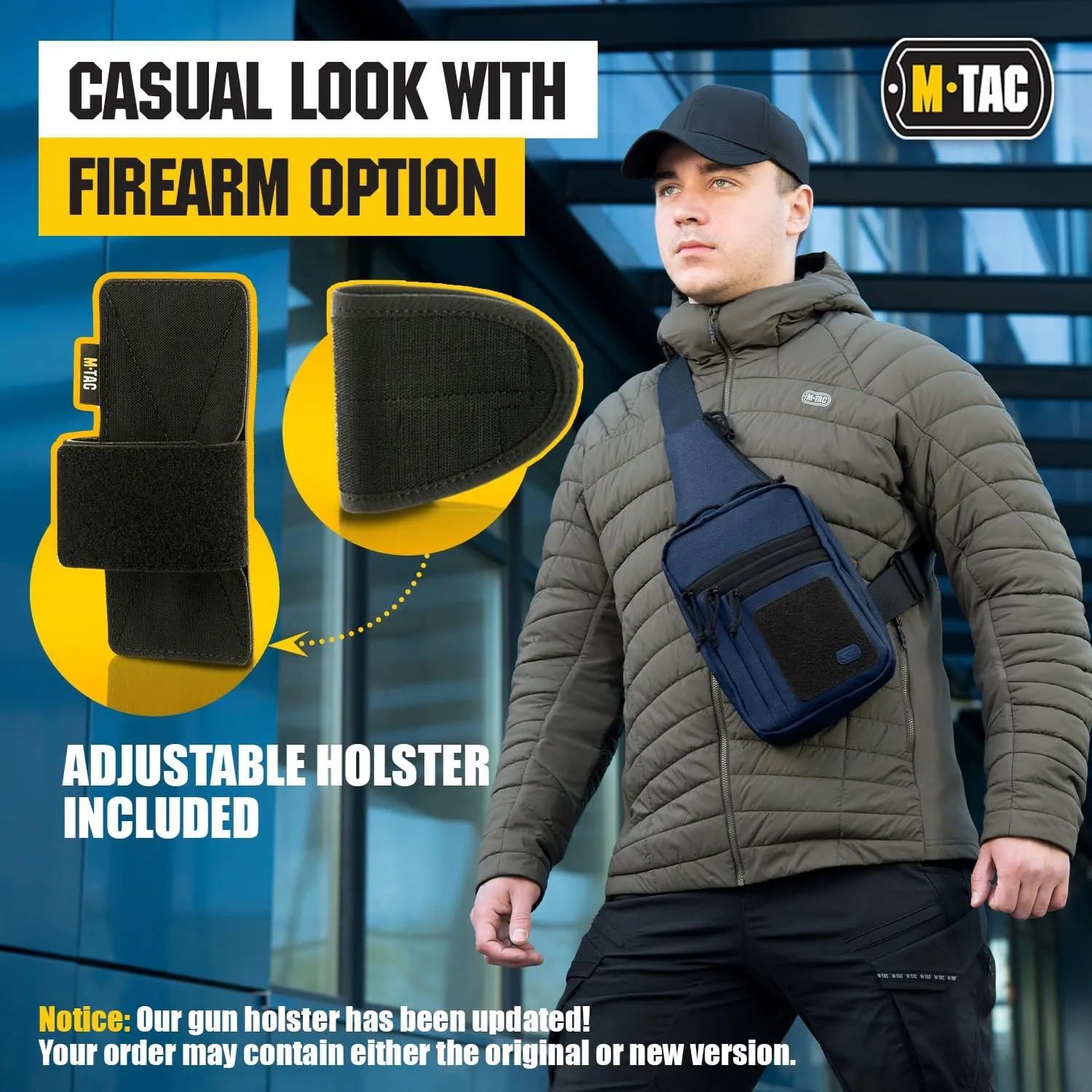 M-Tac Tactical Sling Bag for Men - Crossbody Concealed Carry Bag Chest Pack - Black Mens Crossbody Holster Bag