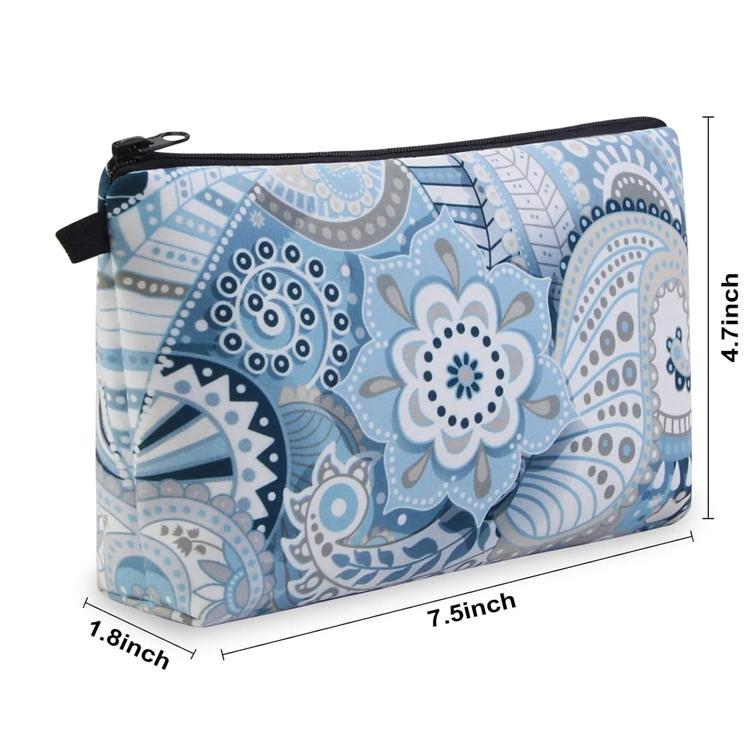 MAGEFY Makeup Bag 6 Styles Portable Travel Cosmetic Bag for Women Flower Patterns Zipper Pouch Sloth Gifts Makeup Pouch with Black Zipper (6 packs)
