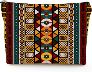 Makeup Bag Cosmetic Travel Makeup Bag Organizer Waterproof Makeup Pouch with Zipper Storage Cosmetic Pouch for Women 7x10in - Bohemian Geometric Pattern
