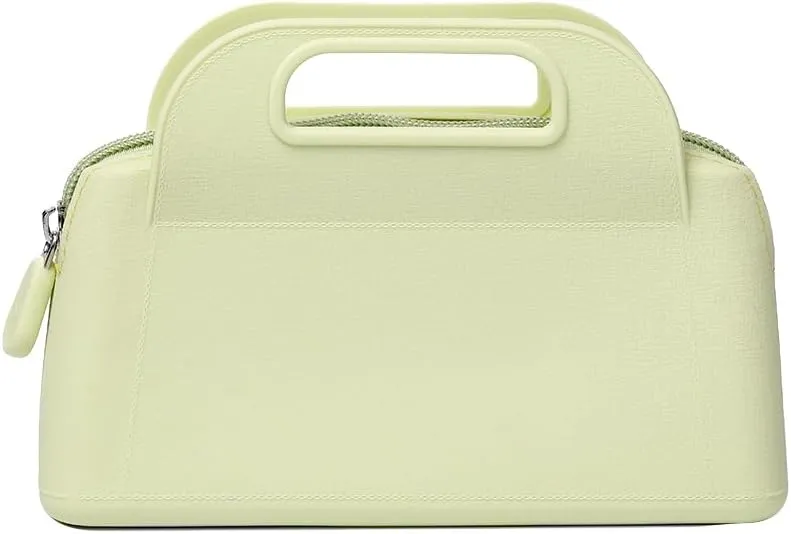 Makeup Bag Cosmetic Traveling Bag Organizer Cute Toiletry Bag for Women Waterproof Portable Beauty Pouch Silicone Material (Green)