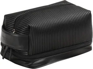 Makeup Bag, Large Double Layer Waterproof Travel Bag with Handle and Brush Compartment for Women (Black)