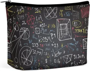 Makeup Bag, Mathematics And Physics Print Portable Cosmetic Bag Travel Makeup Bag Cosmetic Organizer Zippered Cosmetic Bag Makeup Pouch, style-12