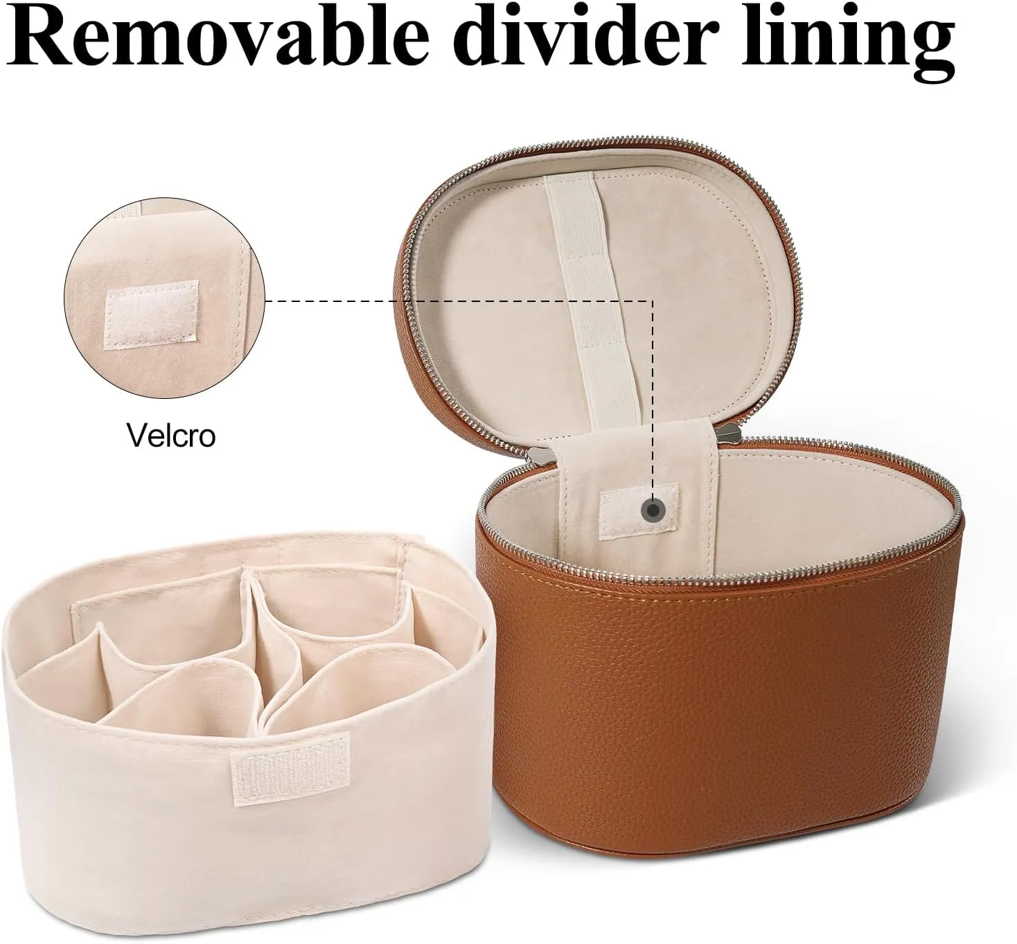 Makeup Bag, Travel Make up Case with Compartments and Handle, Portable Cosmetic Organizer Bags,Toiletry Bag for Women