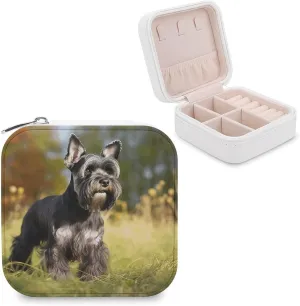 Makeup Mirror, Schnauzer Dog on The Grass Printed Makeup Mirror,portable Makeup Mirror,durable Makeup Mirror,office Makeup Mirror