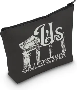 MAOFAED Music Lyrics Cosmetics Bag for Fans, Tavel Bag, Zipper Pouch (history clear)