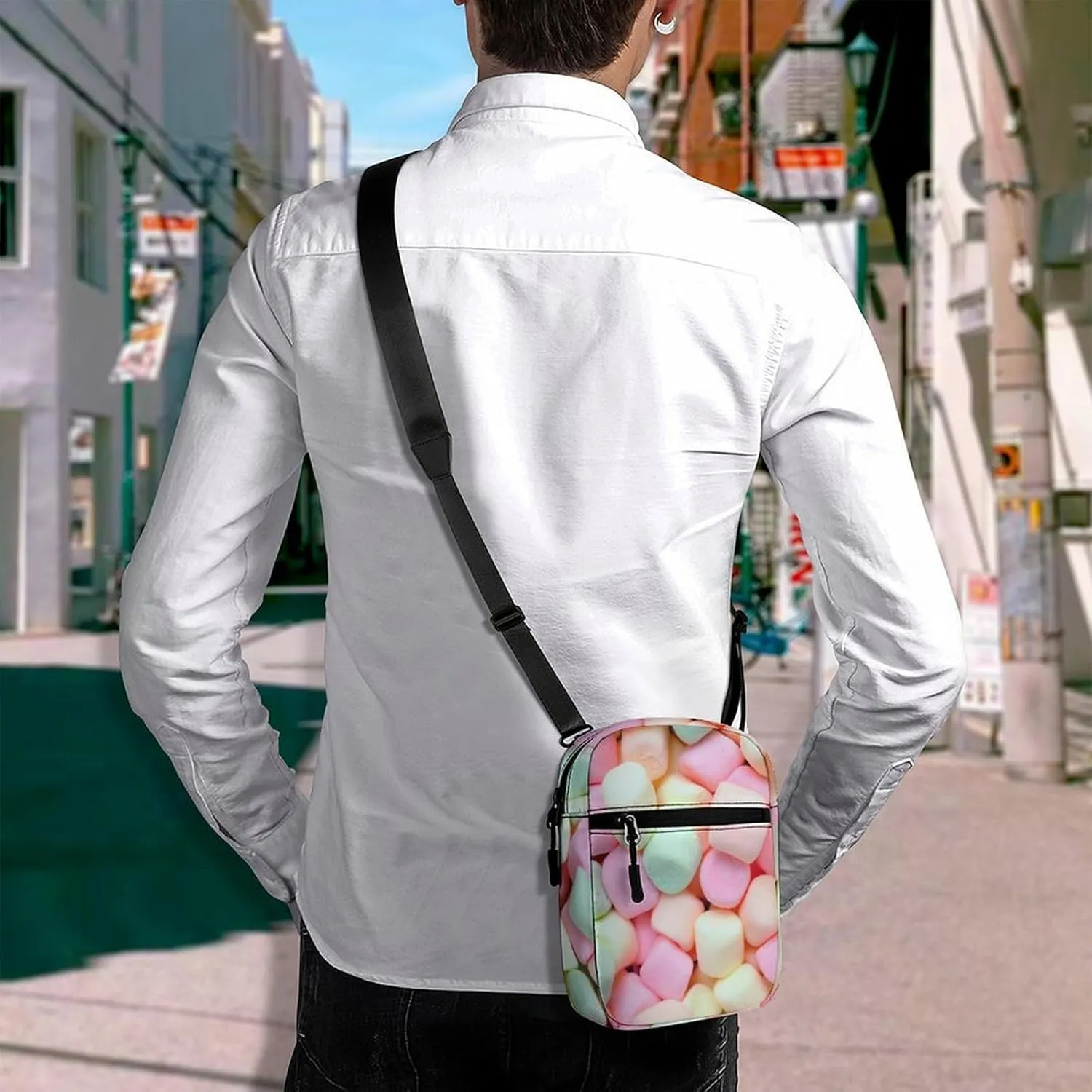 Marshmallow Candy Crossbody Bag Small Shoulder Bag Waterproof, Lightweight And Convenient