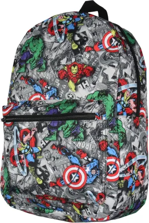 Marvel Avengers Thor Iron Man Captain America Hulk Laptop School Backpack