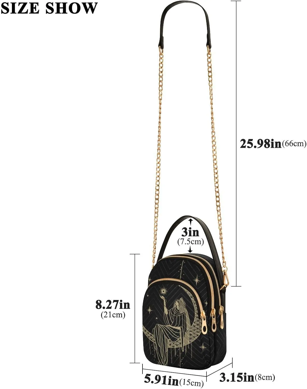 MCHIVER Crossbody Bag for Women Cell Phone Purse Wallet with Removable Chain Shoulder Handbag for Passport Phone Travel Work