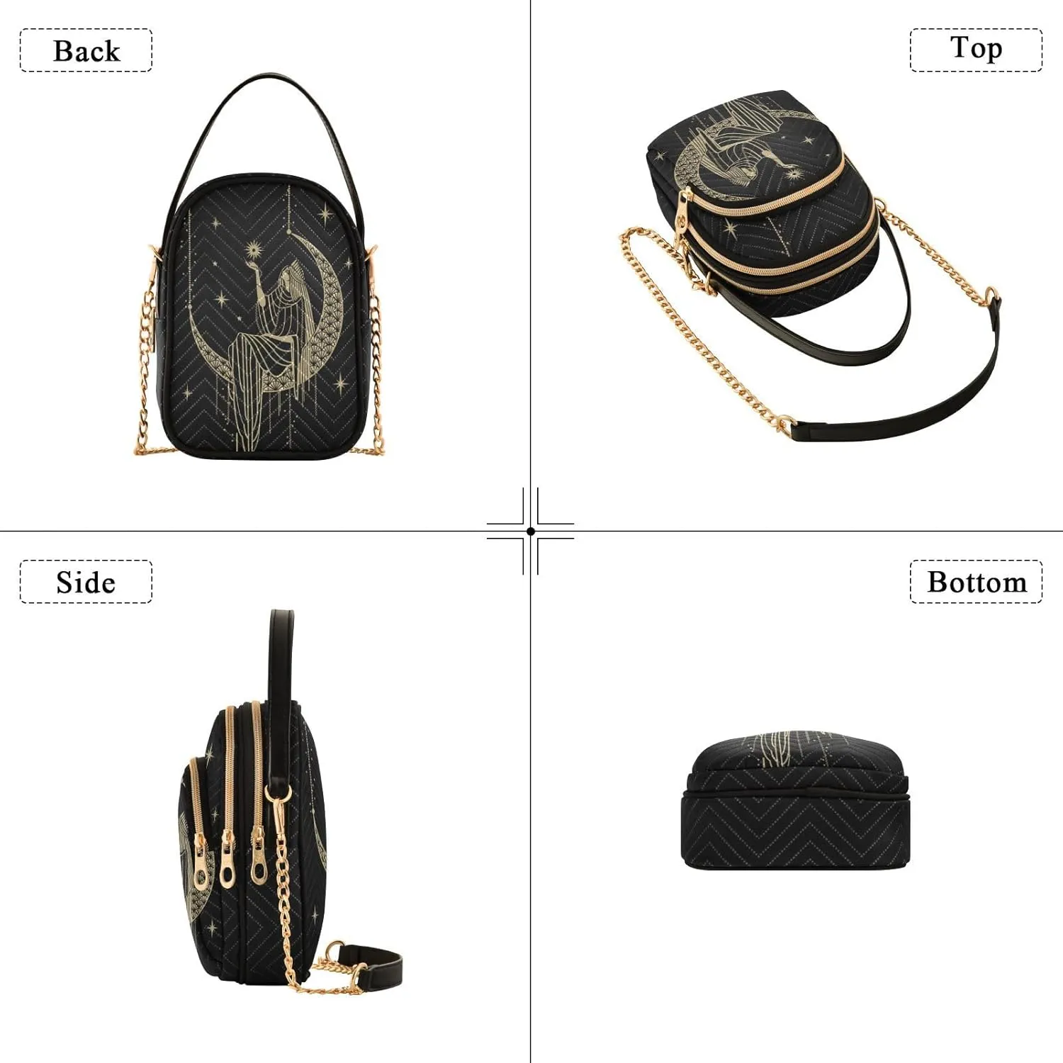 MCHIVER Crossbody Bag for Women Cell Phone Purse Wallet with Removable Chain Shoulder Handbag for Passport Phone Travel Work
