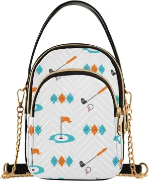 MCHIVER Golf Crossbody Bag for Women Cell Phone Purse Wallet with Removable Chain Shoulder Handbag