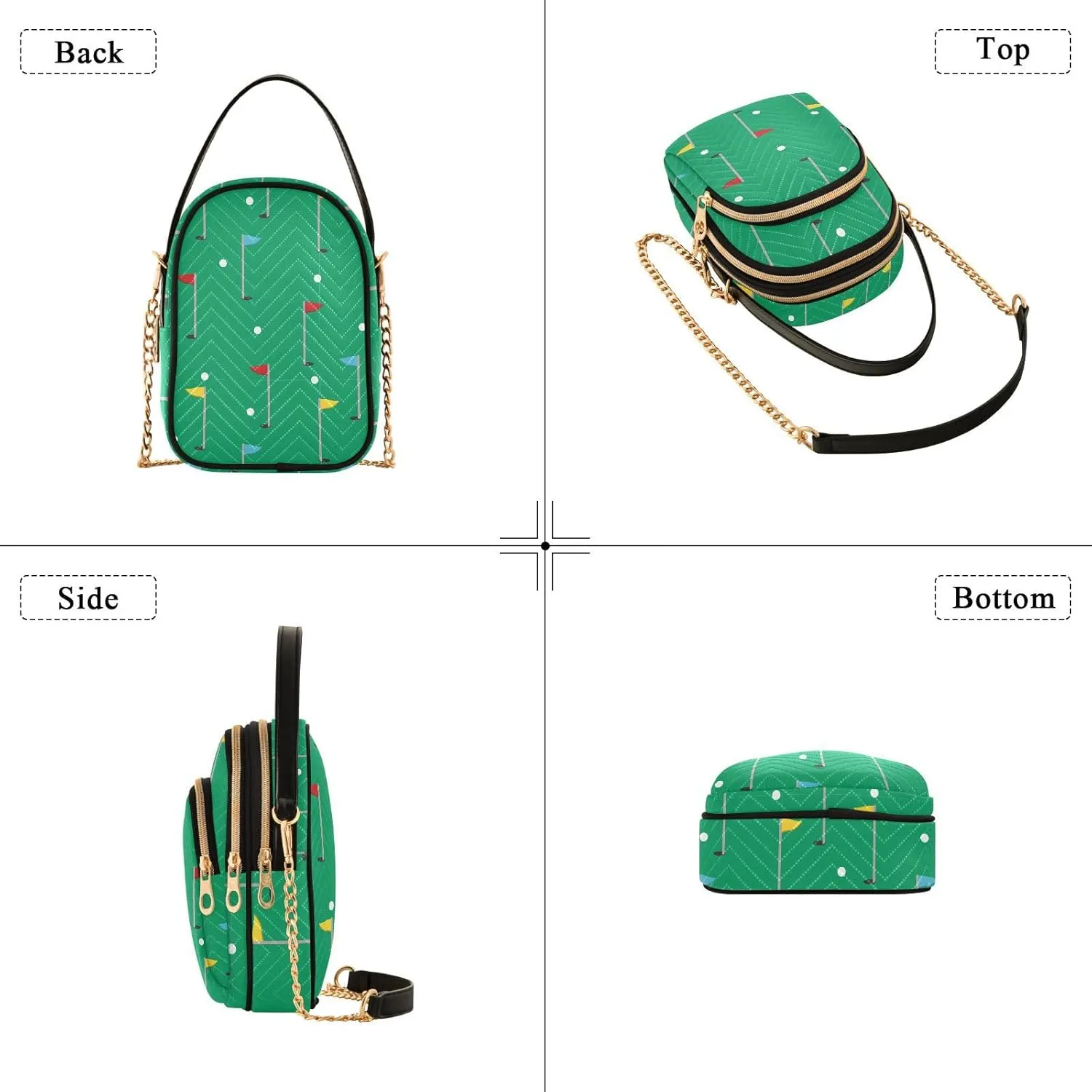 MCHIVER Golf Crossbody Bag for Women Cell Phone Purse Wallet with Removable Chain Shoulder Handbag
