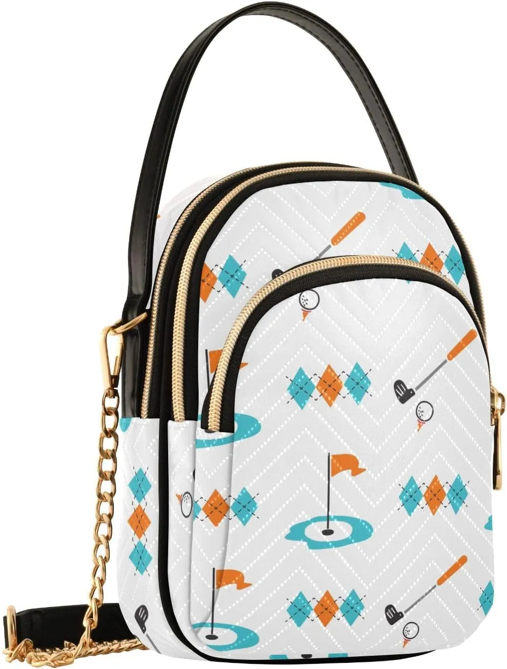 MCHIVER Golf Crossbody Bag for Women Cell Phone Purse Wallet with Removable Chain Shoulder Handbag