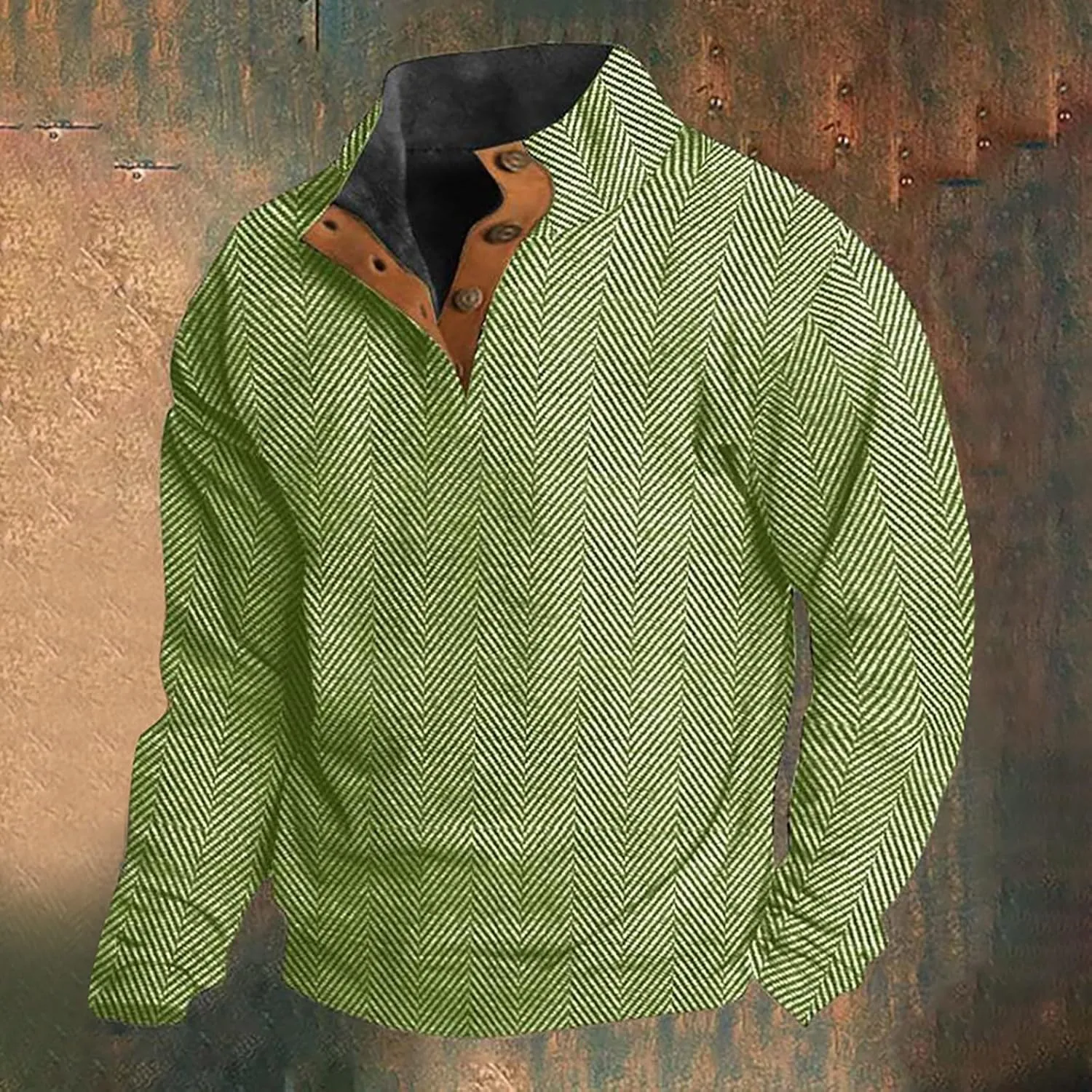 Men's Aztec Western Sweatshirt Sweatshirt Warm Cuff Patch Long Sleeve Sweatshirt Top Long Sleeved Pullover Men Mens