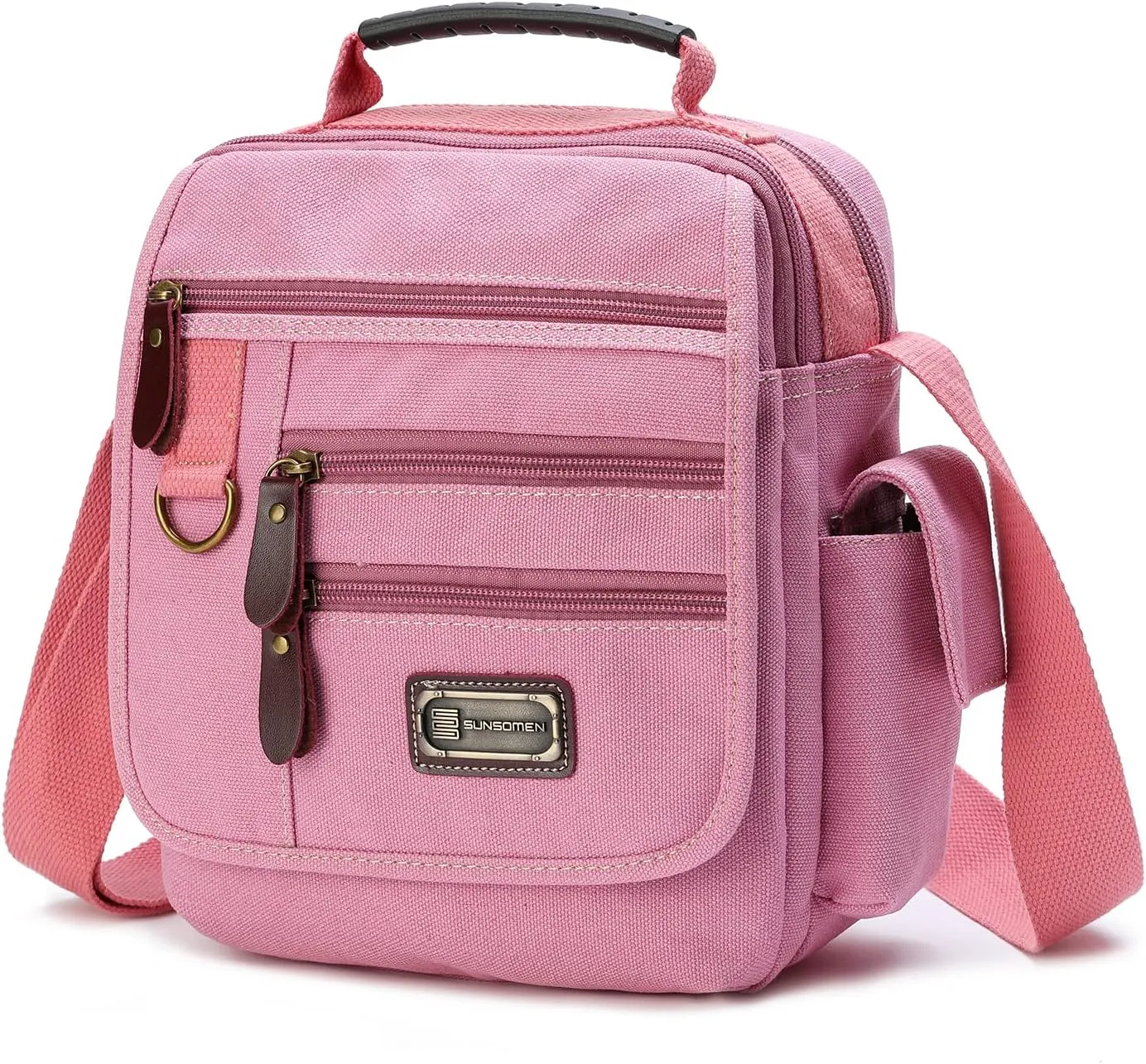 Mens bag Canvas Shoulder Bag Small Messenger Crossbody Bag Work Bag Vintage Multi-function