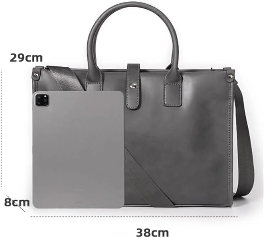 Men's Briefcase Men's Casual Briefcase File Bag Shoulder Bag Crossbody Bag for Work Office Travel(Brown)