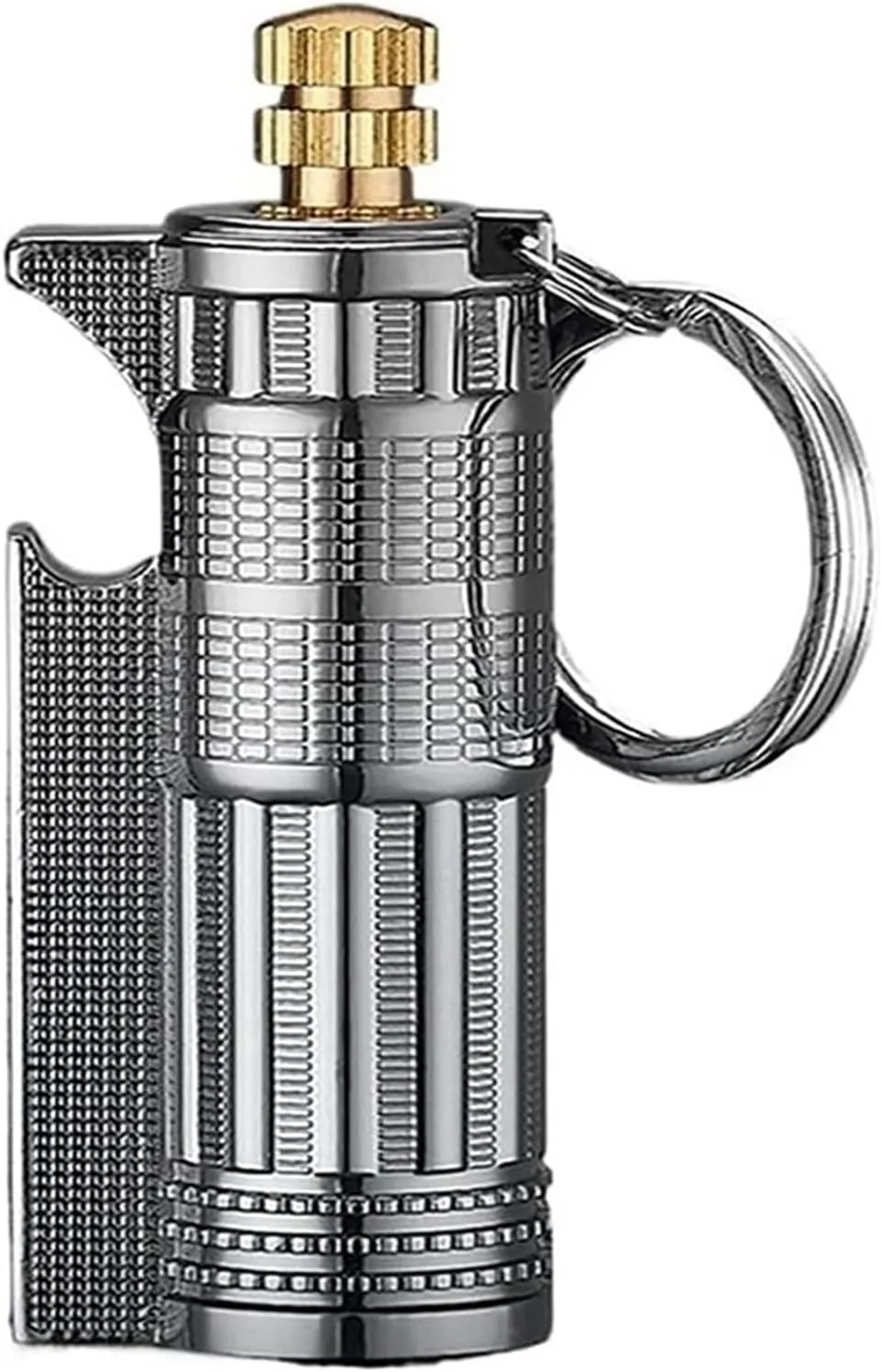 Metal Durable Kerosene Lighter, Vintage Lighter Windproof Reusable Lighter, Windproof and Waterproof Outdoor Lighter, Collection, Candle (Kerosene Not Included)(Black)