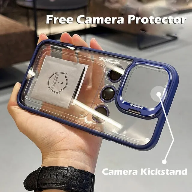 Metal Stand Acrylic Case With Camera Lens
