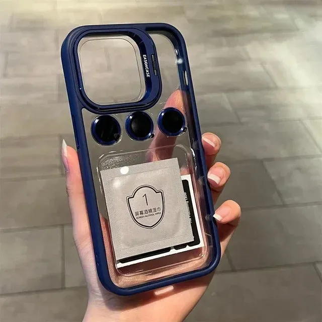 Metal Stand Acrylic Case With Camera Lens